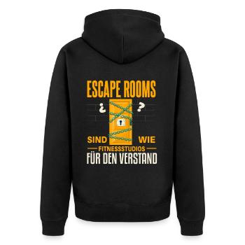 Cool Escape Room Dire Design - Veste à capuche bio Premium Unisexe - noir - Dos - Nico (187cm)