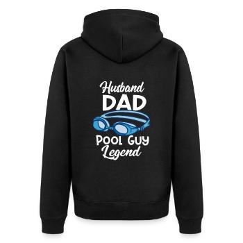 Mari Papa Piscine Guy Légende Nageurs - Veste à capuche bio Premium Unisexe - noir - Dos - Nico (187cm)