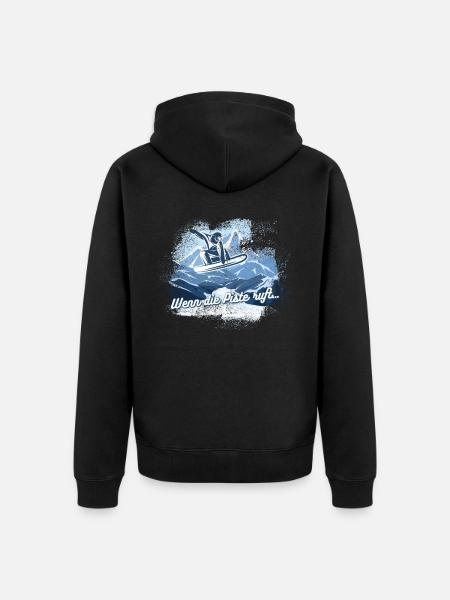 Wintersport, Snowboard Geschenkidee - Unisex Premium Bio Zip Hoodie - Schwarz