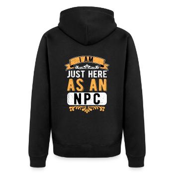 Larp Live Action Role Playing Here As An NPC - Unisex Premium Bio Zip Hoodie - Schwarz - Hinten - Nico (187cm)