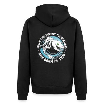 Pêcheur né 1979 anniversaire drôle - Veste à capuche bio Premium Unisexe - noir - Dos - Nico (187cm)