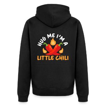 Hug Me I'm A Little Chili Flavor Spice Spicy Food - Unisex Premium Organic Zip Hoodie - black - Back - Nico (187cm)