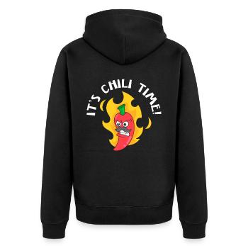 It's Chili Time Chili Flavor Spice Spicy Food - Unisex Premium Organic Zip Hoodie - black - Back - Nico (187cm)