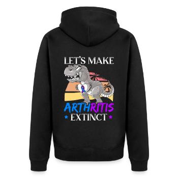 Lasst uns Arthritis zum ausgestorbenen Dinosaurierliebhaber machen - Unisex Premium Bio Zip Hoodie - Schwarz - Hinten - Nico (187cm)