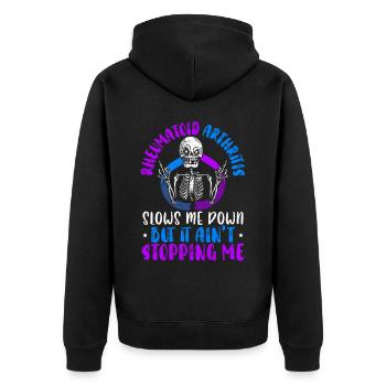 Rheumatoid Arthritis Warrior Autoimmune Disorder - Unisex Premium Organic Zip Hoodie - black - Back - Nico (187cm)