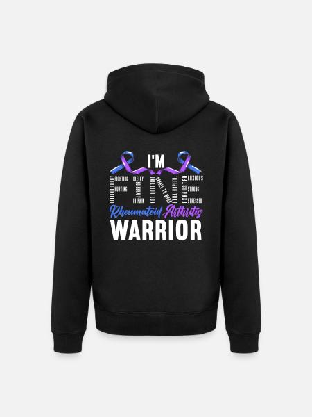 Rheumatoid Arthritis Warrior Autoimmune Disorder - Unisex Premium Organic Zip Hoodie - black