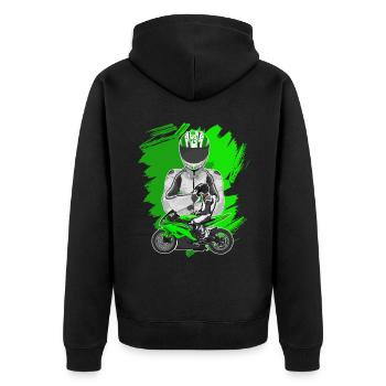 Motorcycle Lifestyle / Motorcycle / Motorcycle biker - Unisex Premium Organic Zip Hoodie - black - Back - Nico (187cm)