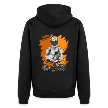 Moto Lifestyle / Moto / Moto motard - Veste à capuche bio Premium Unisexe - noir - Dos - Nico (187cm)