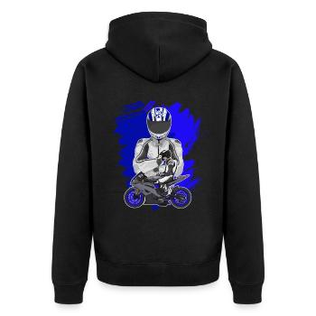 Motorcycle Lifestyle / Motorcycle / Motorcycle biker - Unisex Premium Organic Zip Hoodie - black - Back - Nico (187cm)