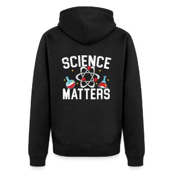 Science Matters Future Scientist Chemie Biologie - Unisex Premium Bio Zip Hoodie - Schwarz - Hinten - Nico (187cm)