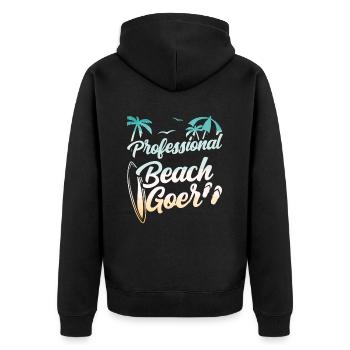 Professional Beach Visitor Holiday Beach Beach - Unisex Premium Organic Zip Hoodie - black - Back - Nico (187cm)
