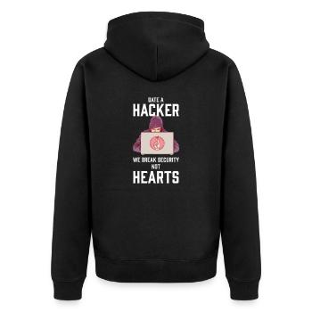 Hacker Programmeur Développeur Informatique - Veste à capuche bio Premium Unisexe - noir - Dos - Nico (187cm)
