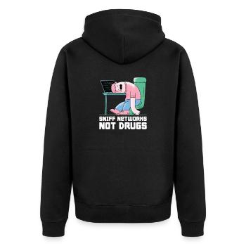 Hacker Programmer Developer Computer Science - Unisex Premium Organic Zip Hoodie - black - Back - Nico (187cm)