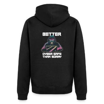 Hacker Programmer Developer Computer Science - Unisex Premium Organic Zip Hoodie - black - Back - Nico (187cm)