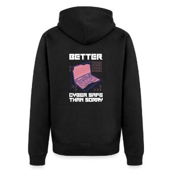 Hacker Programmer Developer Computer Science - Unisex Premium Organic Zip Hoodie - black - Back - Nico (187cm)