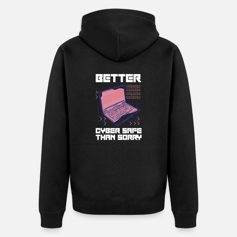 Hacker Programmer Developer Computer Science - Unisex Premium Organic Zip Hoodie - black