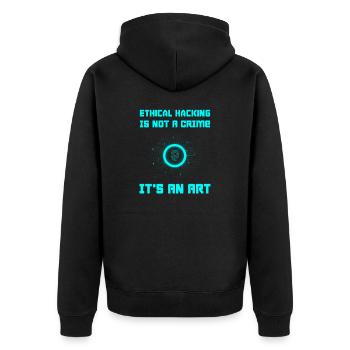 Hacker Programmer Developer Computer Science - Unisex Premium Organic Zip Hoodie - black - Back - Nico (187cm)