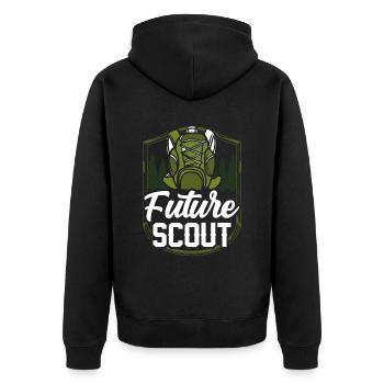 Zukünftiger Pfadfinder Zeltlager Sippe Pfadfinden - Unisex Premium Bio Zip Hoodie - Schwarz - Hinten - Nico (187cm)