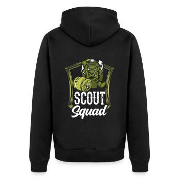 Pfadfinder Team Pfadfinden Zeltlager Sippe - Unisex Premium Bio Zip Hoodie - Schwarz - Hinten - Nico (187cm)