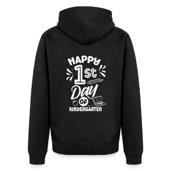 Happy 1 day of kindergarten Kindergarten sweet - Unisex Premium Organic Zip Hoodie - black - Back - Nico (187cm)