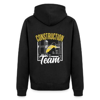 Construction Team Teamwork Construction Site Construction Workers - Unisex Premium Organic Zip Hoodie - black - Back - Nico (187cm)