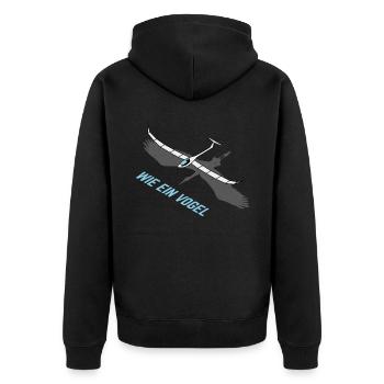 Segelflug Fliegen Lustiger Segelflieger Spruch - Unisex Premium Bio Zip Hoodie - Schwarz - Hinten - Nico (187cm)