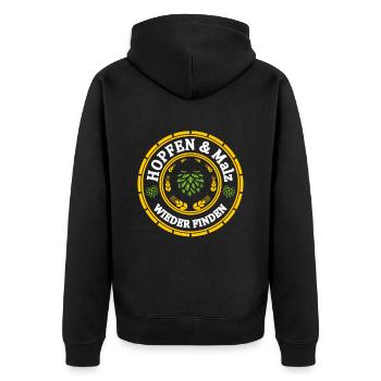 Biertrinker Hopfen Malz Bier Geschenkidee - Unisex Premium Bio Zip Hoodie - Schwarz - Hinten - Nico (187cm)