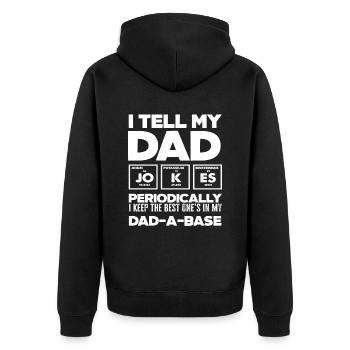 Papa Witze Periodische Chemie Vatertag - Unisex Premium Bio Zip Hoodie - Schwarz - Hinten - Nico (187cm)
