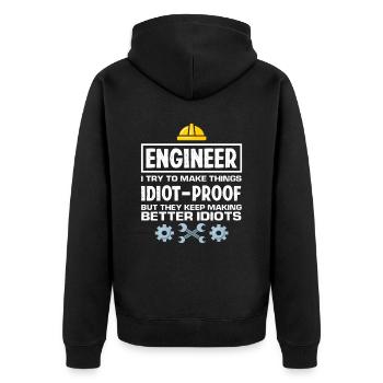 Ingenieur Nährwertangaben Geschenk - Unisex Premium Bio Zip Hoodie - Schwarz - Hinten - Nico (187cm)