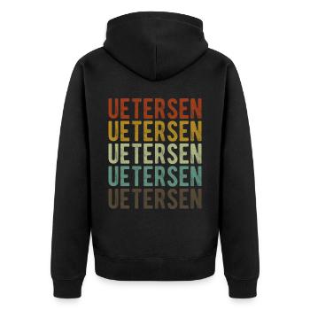 Uetersen City Rétro Vintage - Veste à capuche bio Premium Unisexe - noir - Dos - Nico (187cm)