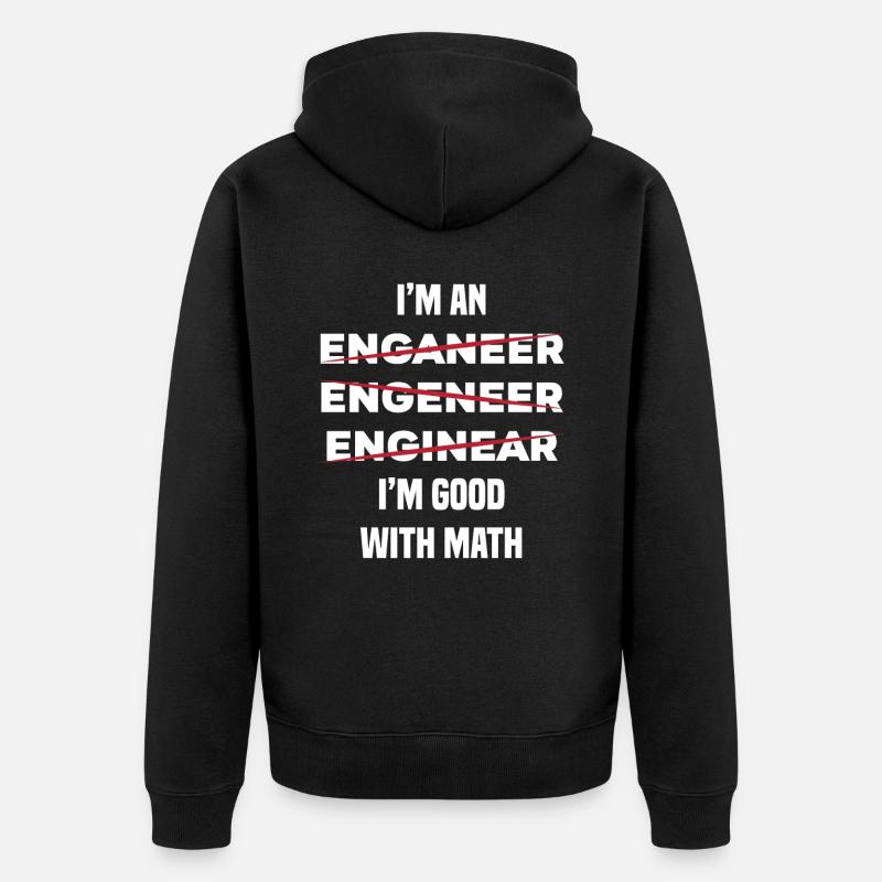 Engineer - Unisex Premium Organic Zip Hoodie - black