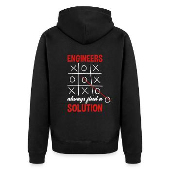 Engineer engineers always find a solution - Unisex Premium Organic Zip Hoodie - black - Back - Nico (187cm)