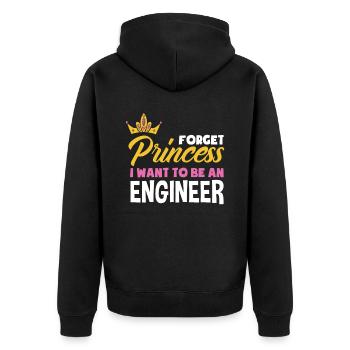 Ingenieur Mädchen Prinzessin Geschenk - Unisex Premium Bio Zip Hoodie - Schwarz - Hinten - Nico (187cm)
