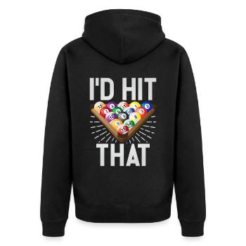 Billard Lustiger Spruch & Herren Snooker Design - Unisex Premium Bio Zip Hoodie - Schwarz - Hinten - Nico (187cm)