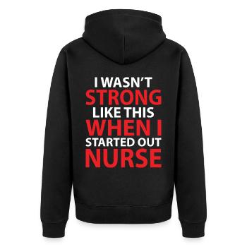 Infirmière Outfit Infirmière - Veste à capuche bio Premium Unisexe - noir - Dos - Nico (187cm)