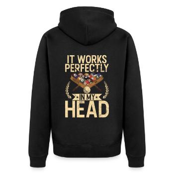 Billard Lustiger Spruch & Herren Snooker Design - Unisex Premium Bio Zip Hoodie - Schwarz - Hinten - Nico (187cm)