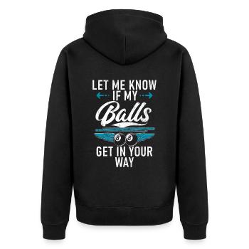 Billard Lustiger Spruch & Herren Snooker Design - Unisex Premium Bio Zip Hoodie - Schwarz - Hinten - Nico (187cm)