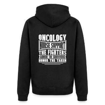 Krankenschwester Ehren - Unisex Premium Bio Zip Hoodie - Schwarz - Hinten - Nico (187cm)