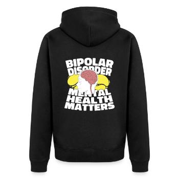 Psychology Psychologist Bipolar - Unisex Premium Organic Zip Hoodie - black - Back - Nico (187cm)