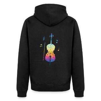 Cello -Musical instrument - Unisex Premium Organic Zip Hoodie - black - Back - Nico (187cm)