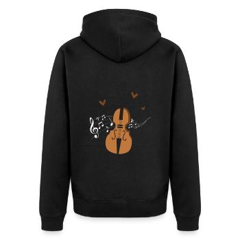 Violoncelle -Instrument de musique - Veste à capuche bio Premium Unisexe - noir - Dos - Nico (187cm)