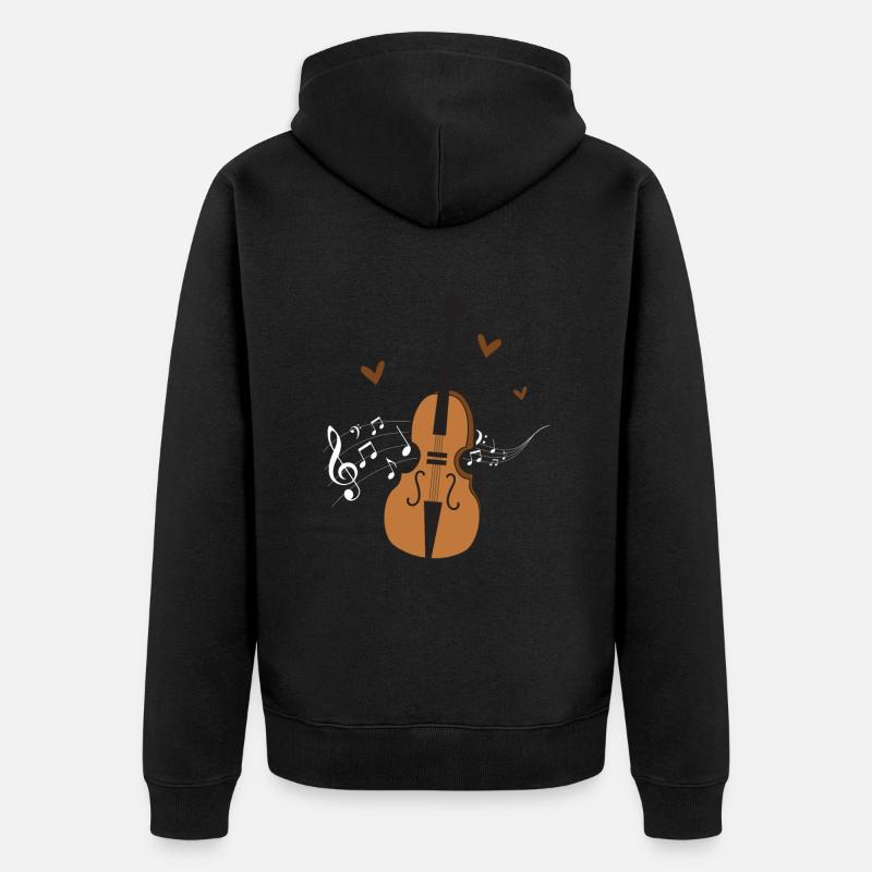 Violoncelle -Instrument de musique - Veste à capuche bio Premium Unisexe - noir