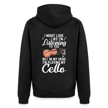 Violoncelle -Instrument de musique - Veste à capuche bio Premium Unisexe - noir - Dos - Nico (187cm)