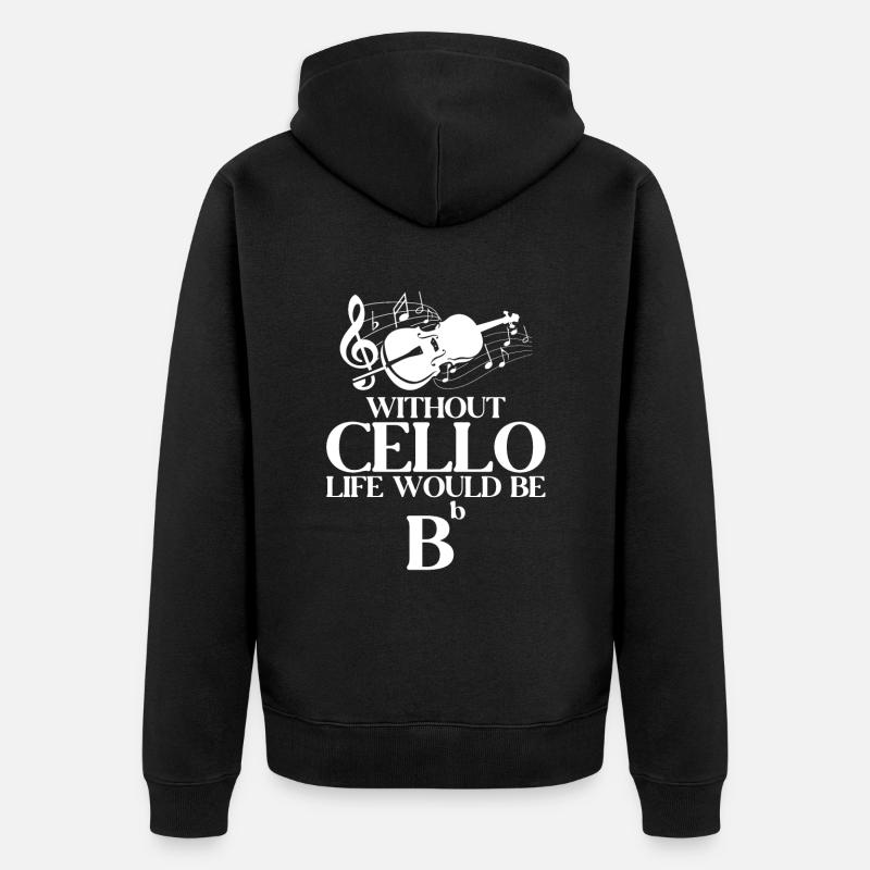 Violoncelle -Instrument de musique - Veste à capuche bio Premium Unisexe - noir