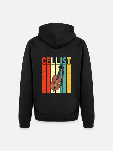 Cello -Musical instrument - Unisex Premium Organic Zip Hoodie - black