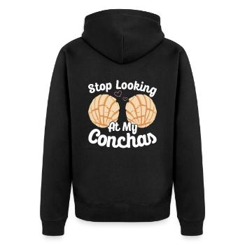 Conchas Pan Dulce Latina Spanisch - Unisex Premium Bio Zip Hoodie - Schwarz - Hinten - Nico (187cm)