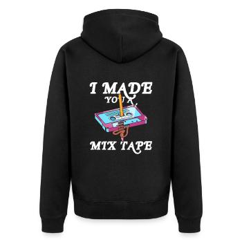 I Made You A Mixtape Classic Audio Tape Pencil - Veste à capuche bio Premium Unisexe - noir - Dos - Nico (187cm)