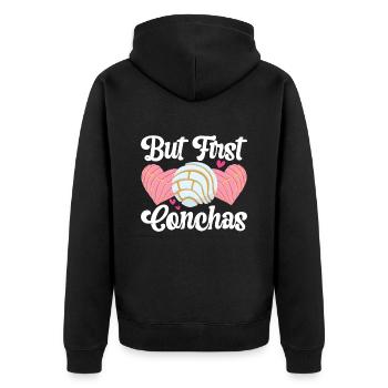 Conchas Pan Dulce Latina Spanisch - Unisex Premium Bio Zip Hoodie - Schwarz - Hinten - Nico (187cm)