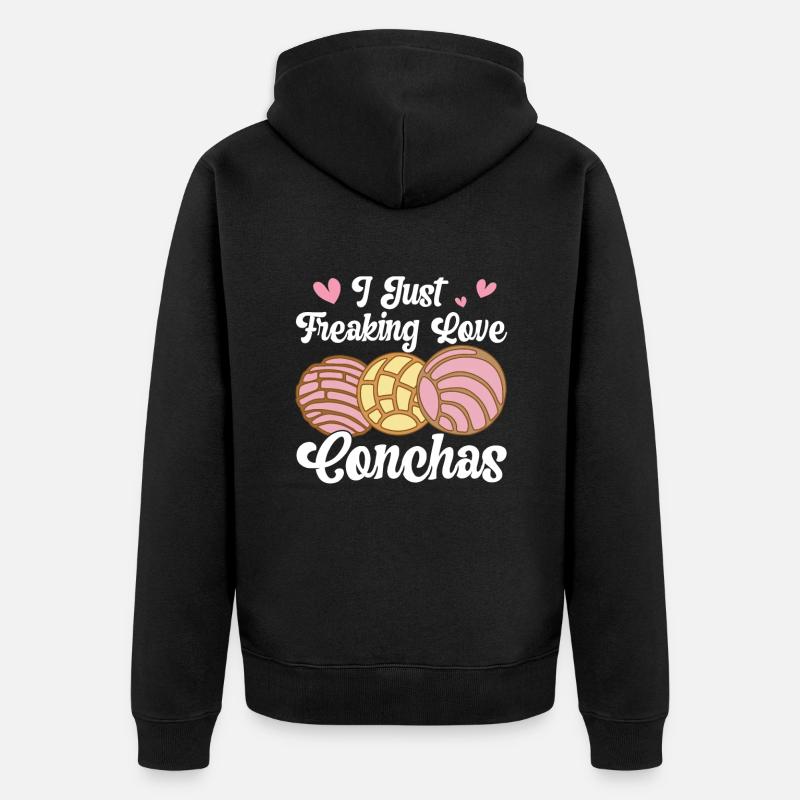 Conchas Pan Dulce Latina Spanisch - Unisex Premium Bio Zip Hoodie - Schwarz
