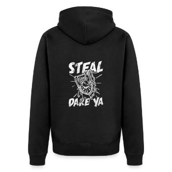 Softball - Unisex Premium Organic Zip Hoodie - black - Back - Nico (187cm)